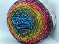 Cake Glitz 61260 Ice Yarn Metallic Accent Acrylic DK Yarn 150g 590y Center Pull