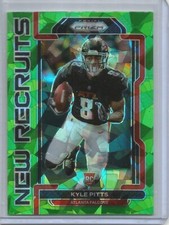 Kyle Pitts 2021 Panini Prizm New Recruits Green Cracked Ice Prizm Rookie