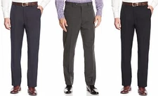Tommy Hilfiger Flat Front Dress Pants Mens Trim-Fit Tonal Striped Gaines Trouser