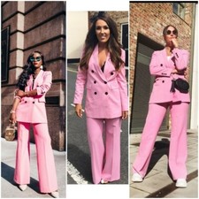 Zara Pink Double-breasted Jacket Size Xs Bloggers Fav!!!