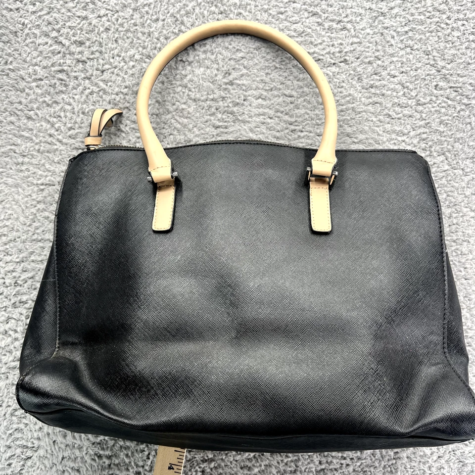 G by Guess 托特包黑色带棕褐色细节鹅卵石皮革旅行包单肩包 — 第 2/4 张图片