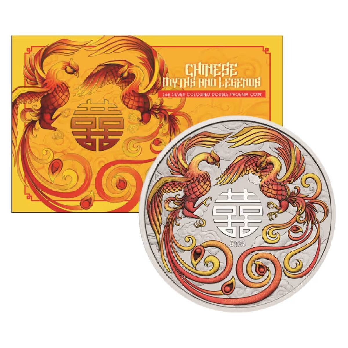 Chinese Myths and Legends Double Phoenix 2025 $1 1 oz Silver