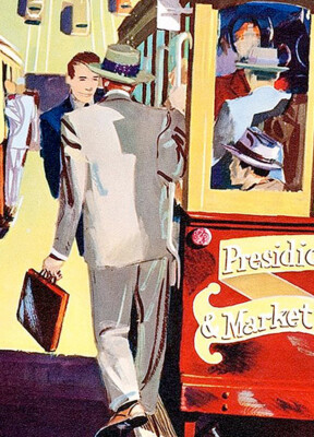 1950s “San Francisco via TWA” Vintage Style Air Travel Poster