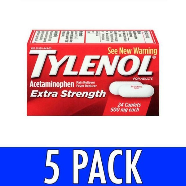TYLENOL Extra Strength Acetaminophen 500 mg Caplets 24 ct for sale