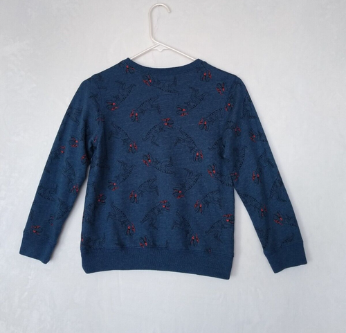 Osh Kosh B'gosh Boys Sweatshirt 10 Navy Blue Dinosaurs Crewneck Dinos T-Rec - Picture 7 of 24
