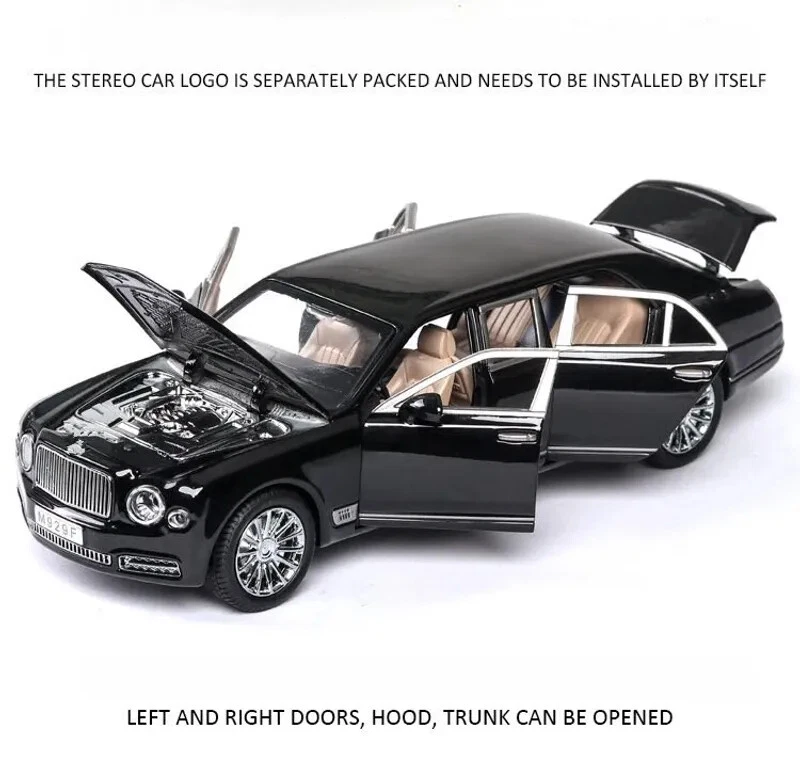 1:24 Mulsanne Aleación Lujoso Diecast Coche Modelo Juguete Coleccionable Sonido y Luz Regalo Foto 3 de 4