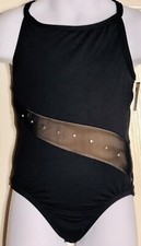 GK CAMISOLE CHILD SMALL BLACK NYLON/STRCH MICROFIBER JA DANCE LEOTARD CS NWT