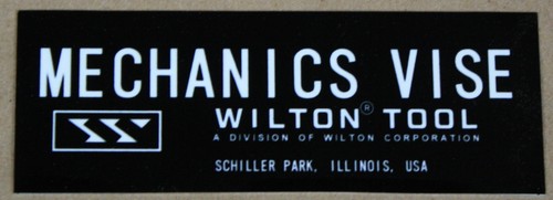 Wilton Vise Aluminum Side Plaques - Decal Sticker Badge Plaque Label Logo - Picture 5 of 11