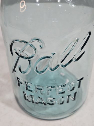 Ball Perfect Mason Quart Jar Blue 1923 - 1933 - Picture 7 of 8