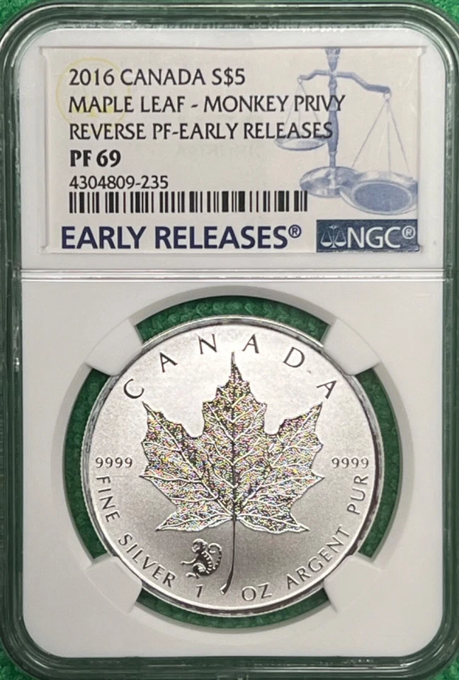 2016 Canada $5 Maple Leaf Monkey Privy Reverse Proof Early Release NGC PF 69 - Image 4 of 4