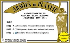 ARMIES IN PLASTIC 5936-C NAPOLEONIC WARS NEUCHATEL BATTALION INFANTRY FUSILIERS