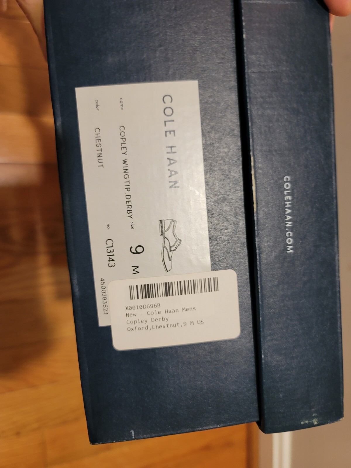 SAOLA Cole Haan Copley Wingtip Derby Oxford pelle C13143 marrone castagno taglia 9