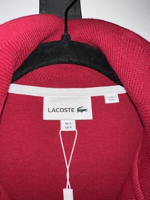 Lacoste Men's Half Zip Cotton Sweatshirt Red Sz S NWT | eBay