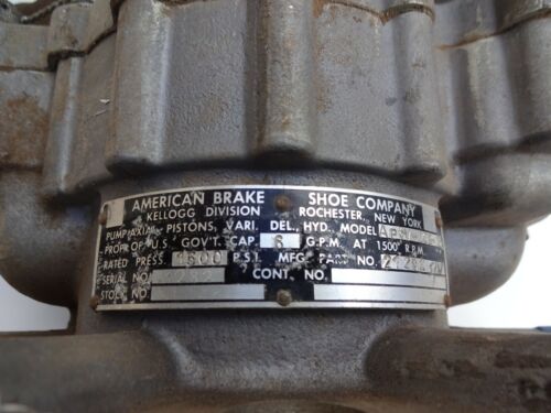 Vintage Aircraft Axial Pistons Pump AP6V 22B2 - Picture 3 of 12