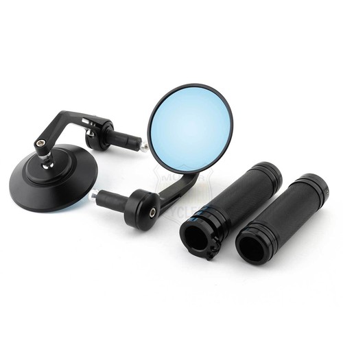 Motorcycle 7/8'' Hand Grips Bar End Rearview Mirrors For Harley Street 750 XG500 - Picture 6 of 16