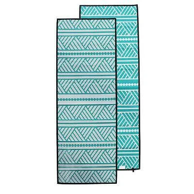 High Tide Recycled Plastic Outdoor Mat Runner Turquoise Grey