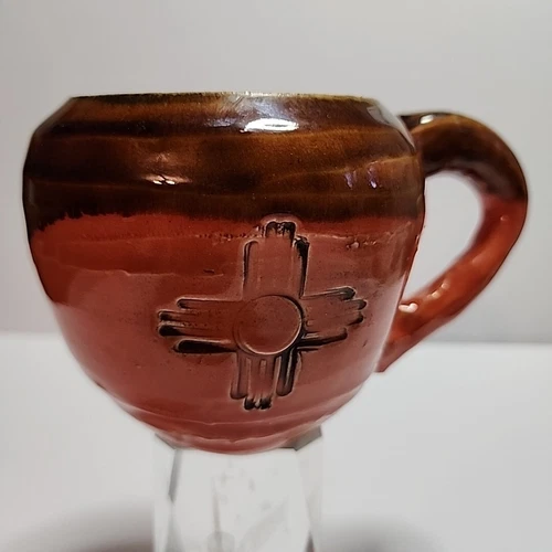 ☕️ New Mexico Coffee Mug Southwest Signed Decor Vintage Cup 4” Handmade Glazed