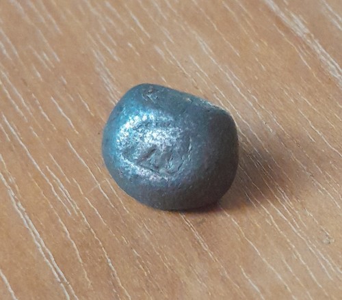 Elephant Salung Silver Pod Duang Sukhothai Period 1300-1600 AD Thai Bullet Money