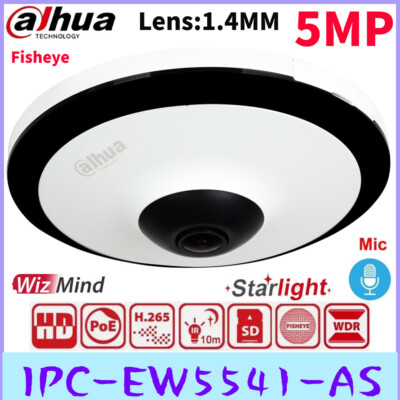Dahua IPC-EW5541-AS 5MP Fisheye Mikrofon Panorama Sternlicht PoE IP Kamera Karte