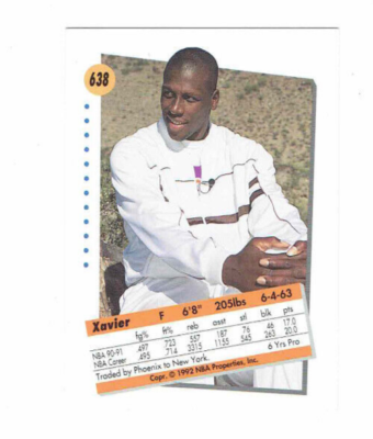 Xavier McDaniel New York Knicks #638 Skybox 1992 #Basketball Card