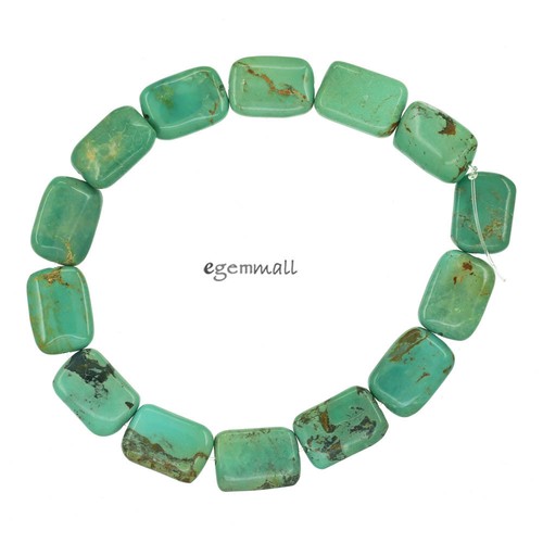 14 Genuine Chinese Turquoise Rectangle Cushion Beads 10x14mm 7.5" #82234 - 第 1/1 張圖片