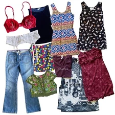 Vintage Wholesale Womens / Unisex Clothing Lot 6 Pieces Mixed Decades 70s-00s