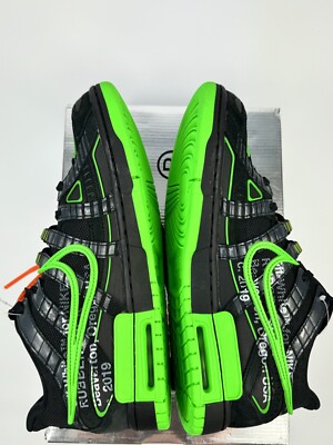 rubber dunk off white green strike resell