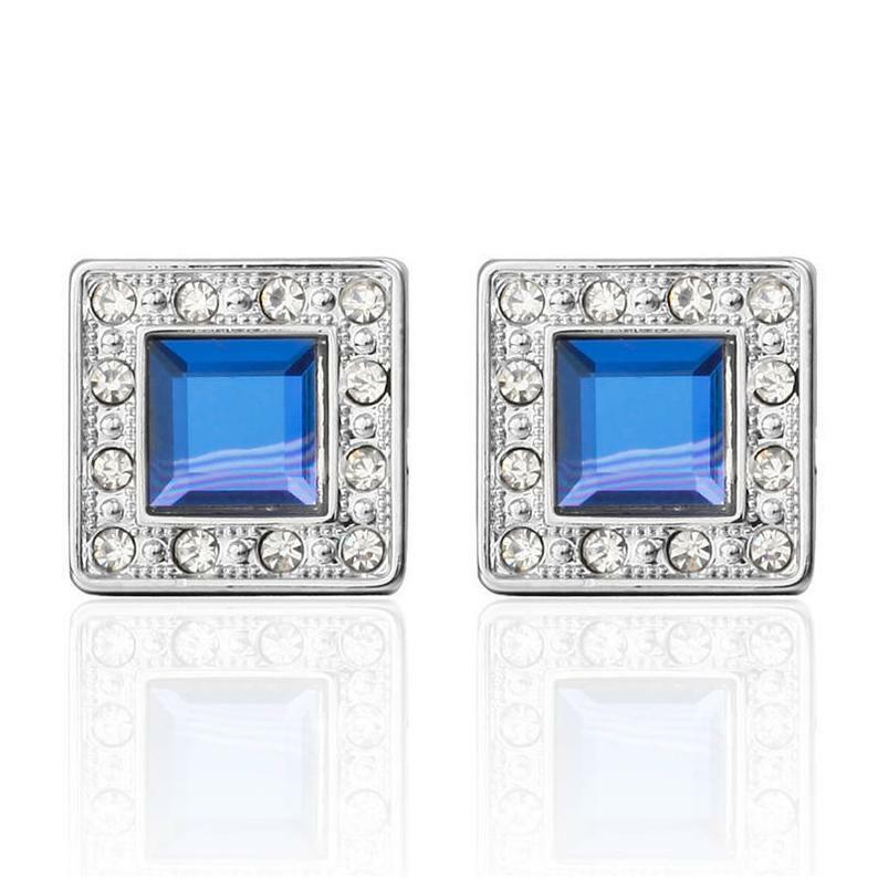 Hermoso topacio azul claro Aqua Ocean y excelentes gemelos circulares en plata 935