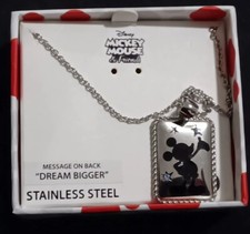 Disney Mickey Mouse Dream Bigger Necklace Stainless Steel 18 inch 2 New