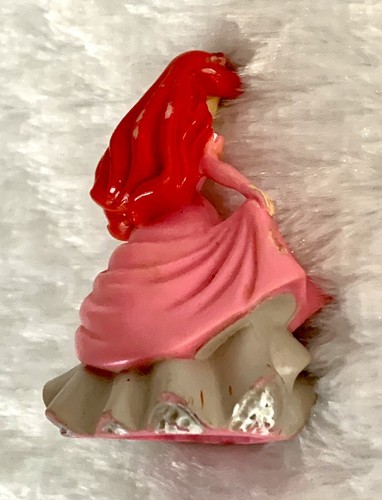 🌷Disney Princess Ariel The Little Mermaid In Pink Dress Gown PvC 3" Cake Topper - Picture 9 of 9