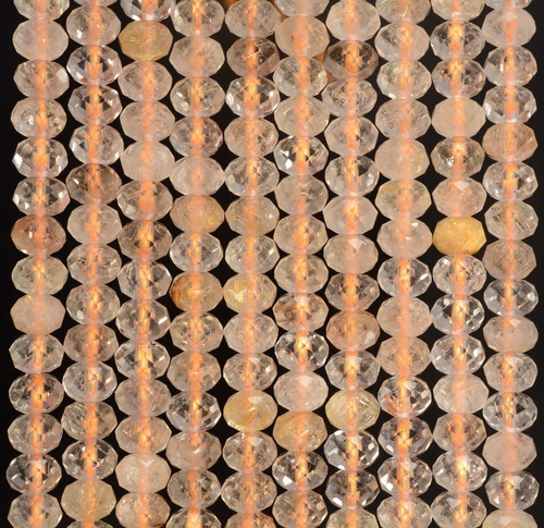 6X4 MM CITRIN EDELSTEIN KLASSE AAA MIKRO FACETTIERTES RONDELL LOSE PERLEN 15,5 ZOLL - Bild 1 von 4