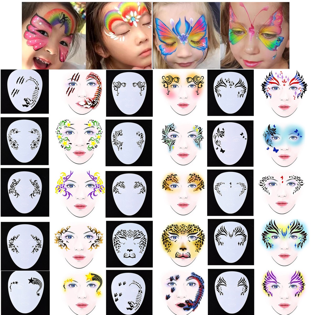 Simple Face Painting Design Sheet