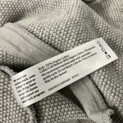 Eileen Fisher 100% Bio-Baumwolle grau Pullover Jacke Reißverschluss Fronttaschen Medium - Bild 16 von 16