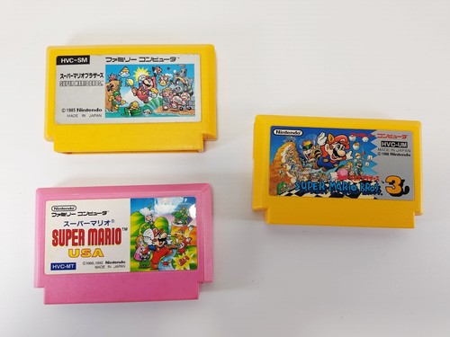 Famicom Super Mario Bros 1 USA 3 Nintendo Japan FC games Set of 3 cartridges - Picture 3 of 17
