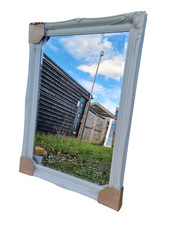 Large White Ornate Shabby Chic French Style Wall Mirror Bevelled Glass, 106x75cm