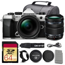 OM SYSTEM OM-5 Mark II Camera 12-45mm PRO Lens Silver Creator Bundle