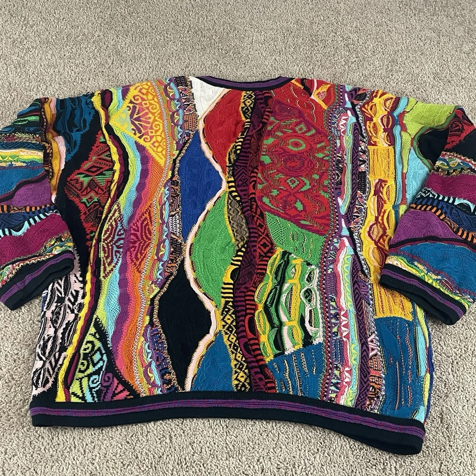 Vintage Coogi Sweater XL (Fits XL/2XL) Australia 3D Knit Cosby V-Neck AA17 - Image 2 of 4