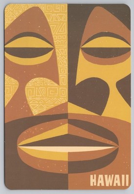 Tiki Mask Hawaii Polynesian Style Art c2000s Postcard