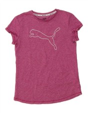 PUMA Womens Graphic T-Shirt Top UK 10 Small Pink Polyester AA10