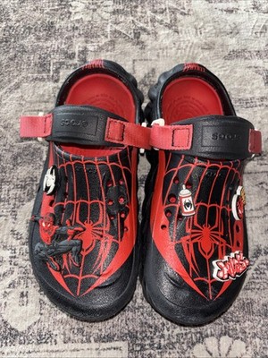 Crocs X Marvel Team Spider-Man Echo Clog Black Red Kids Size 
