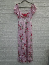 New For Love & Lemons Gitanna Short Sleeve Floral Midi Dress Pink Size Small