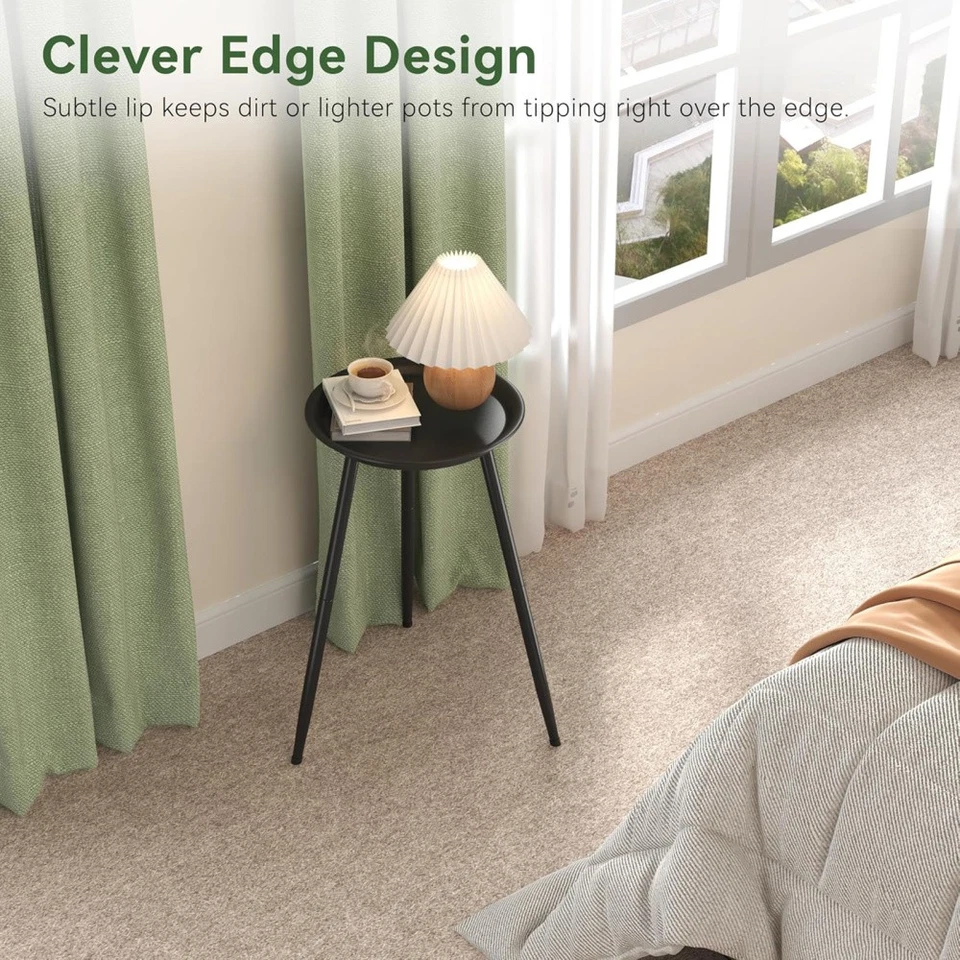 Маленький черный приставной столик современный круглый металлический торцевой столик простой круглый декоративный стол - Изображение 2 из 4