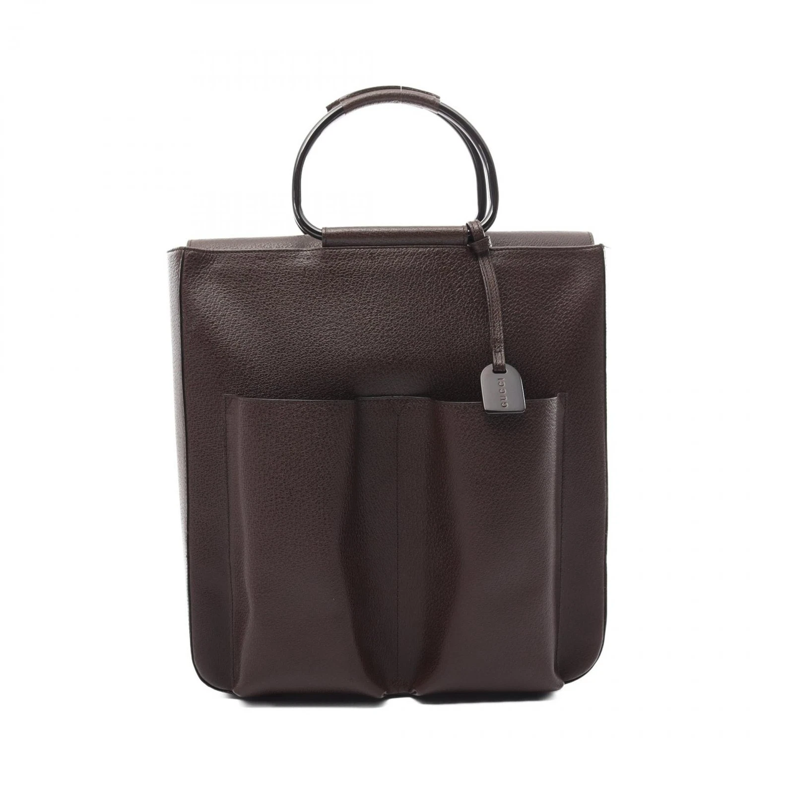 Sac fourre tout Gucci cuir marron femme 12x13x3 pouces occasion dans l’ensemble