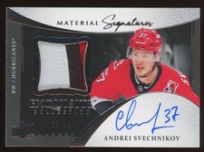 2023-24 Hockey Andrei Svechnikov Exquisite 3-Clr Patch Auto 09/65 Hurricanes