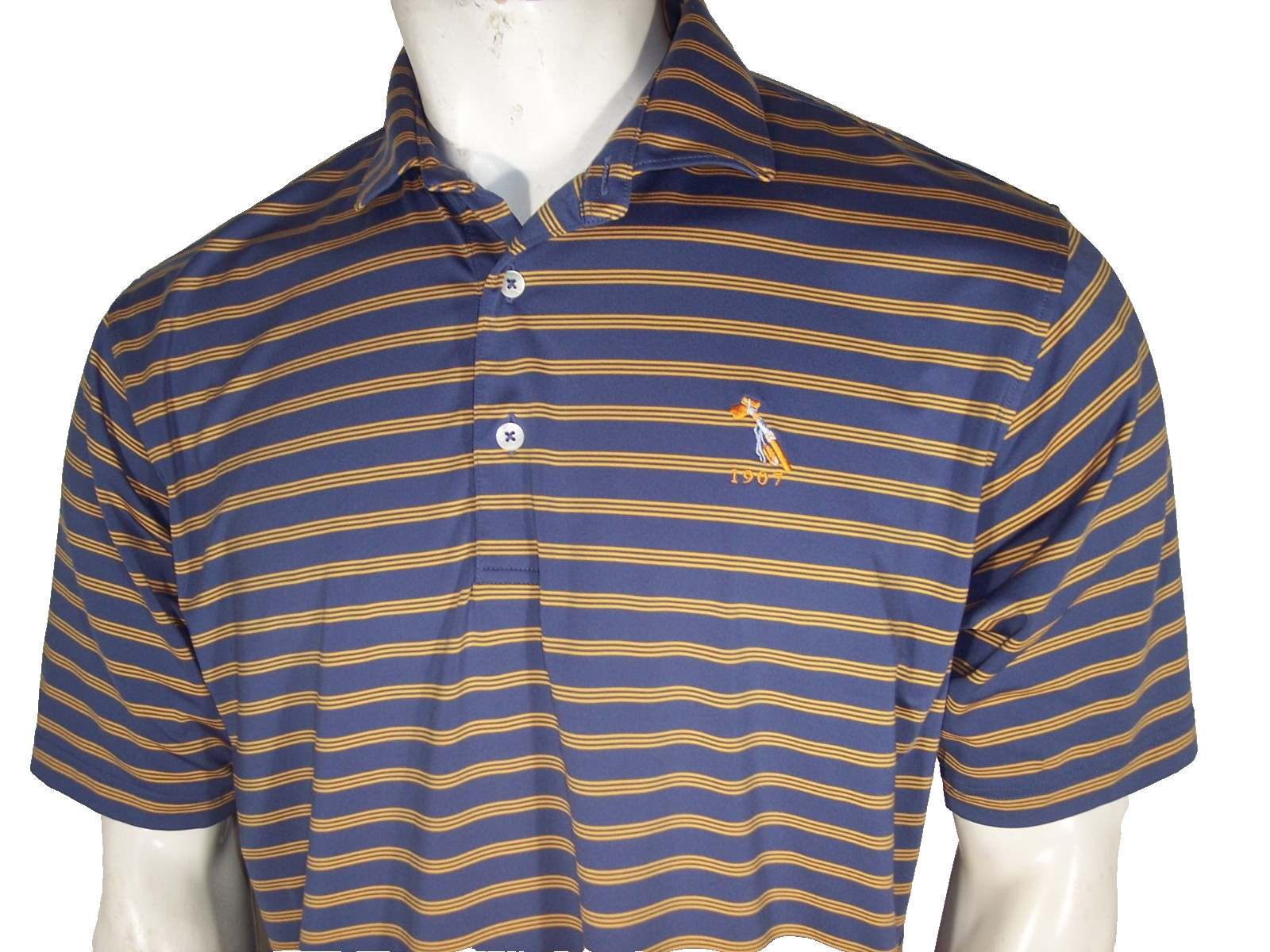 Turtleson Large Blue Striped Performance Stretch … - image 1