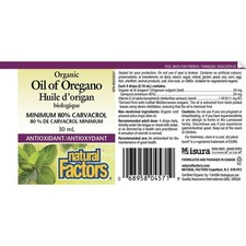 Natural Factors Oil of Oregano Certified Organic 187 Servings 1 oz 