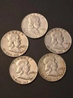 Lot (5) Franklin Half Dollar Coins