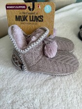 The Original MUK LUKS Bootie Slippers S Small 5 - 6 Knit New with Tags