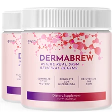 (2 Pack) Dermabrew Powder Support For Weight Management & Fitness 60 Servings