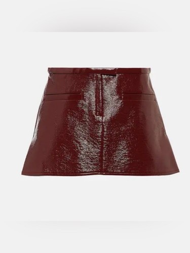 Courrèges Vinyl A-Line Mini Skirt glossy finish sleek space-age aesthetic